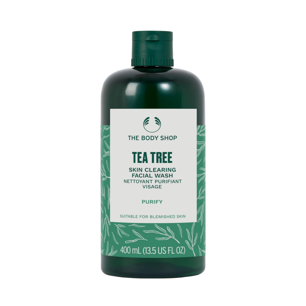 The Body Shop Tea Tree Skin Clearing Facial Wash - Purifying For Blemished Skin - Vegan - 13.5 Fl Oz