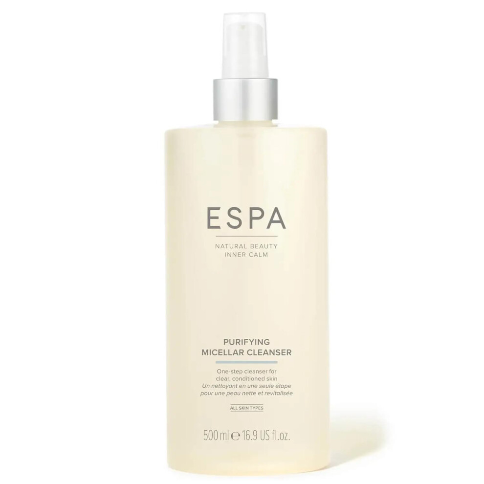 ESPA | Purifying Micellar Cleanser | Supersize | 500ml |Hyaluronic Acid | Gentle  Non-Rinse Cleanser