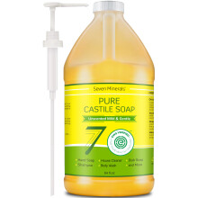 Savon Castille pur - Pas d'huile de palme sans OGM - Savon liquide doux pour la peau sensible et le lavage pour bebe - Toute la formule vegetalie
