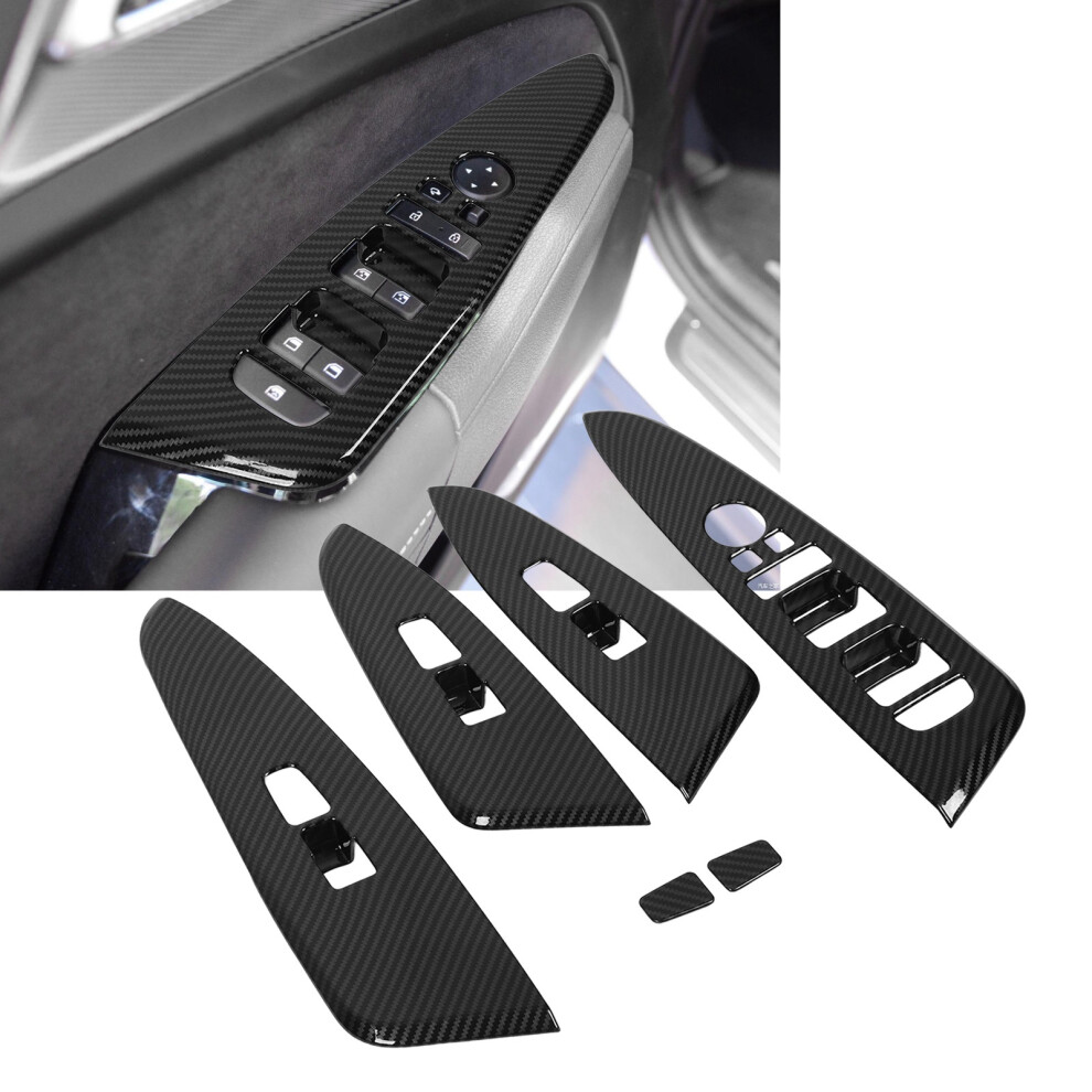 6 Pcs Door Window Control Panel Cover Carbon Fiber Style Glass Lift Button Decoration Sticker Replacement For Kia Sportage Hev Nq5 4611319348842
