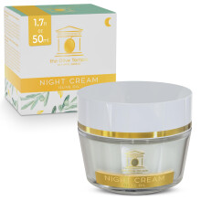 Die Anti-Aging-Nachtgesichtscreme von The Olive Temple angereichert mit Olivenl-Granatapfel und vernetzter Hyaluronsure bindet Wasser 50-mal me