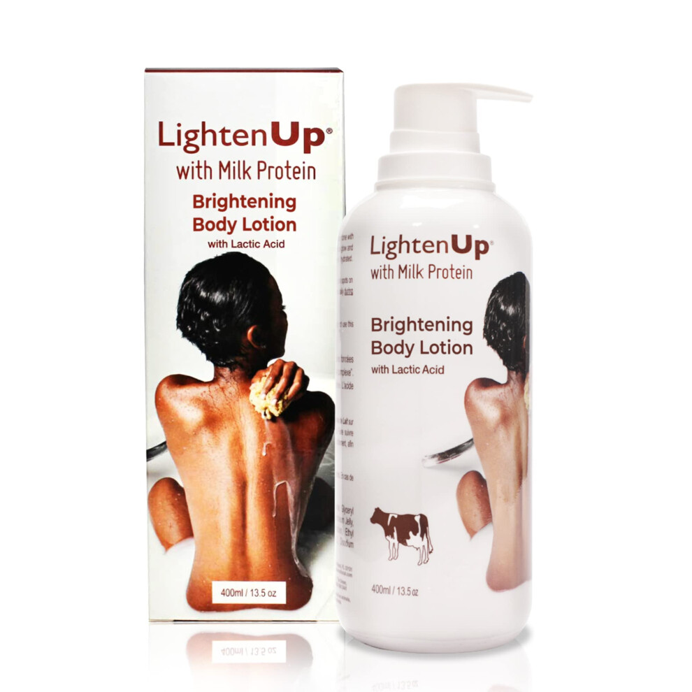 Photos - Cream / Lotion LightenUp Lactic Acid Lotion | 13.5 Fl oz / 400ml | AHA Body Cream | Moisturizing Hydrating Body Lotion for Body Knees Armpi