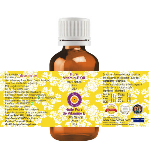 Deve Herbes leo Puro de Vitamina E Natural Grau Teraputico 5ml (0,16 oz) 1