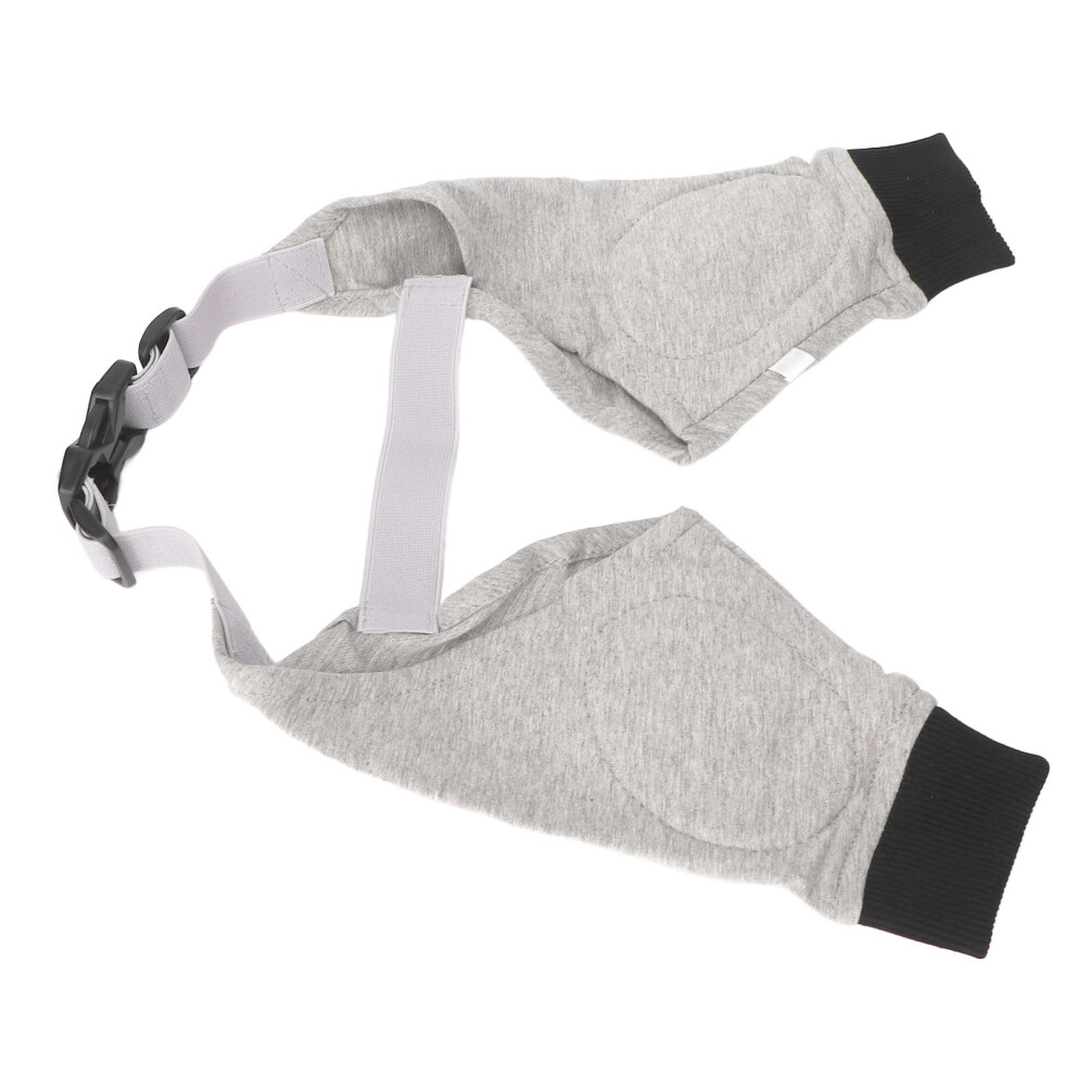 Dog Elbow Protector Joint Warming Breathable Adjustable Dog Front Leg Sleeve for Dogs Puppy Gray Black L