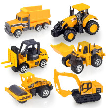 Sada tlakove litch stavebnch vozidel pro deti Minimodel ze slitiny Stavebn vozidlo sklpec Buldozer Roller Traktor Vysokozdvin vozk Bagr (6 bal