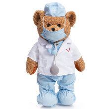 HollyHOME Dokter Beer Knuffelbeer in Doktersuniform Medische Cadeaus voor Artsen en Kinderen 16 inch