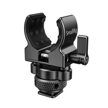 SmallRig Shotgun Microphone Holder (Cold Shoe)  Built-in Soft Silicone  Bumps and Noises Absorption BSM2352