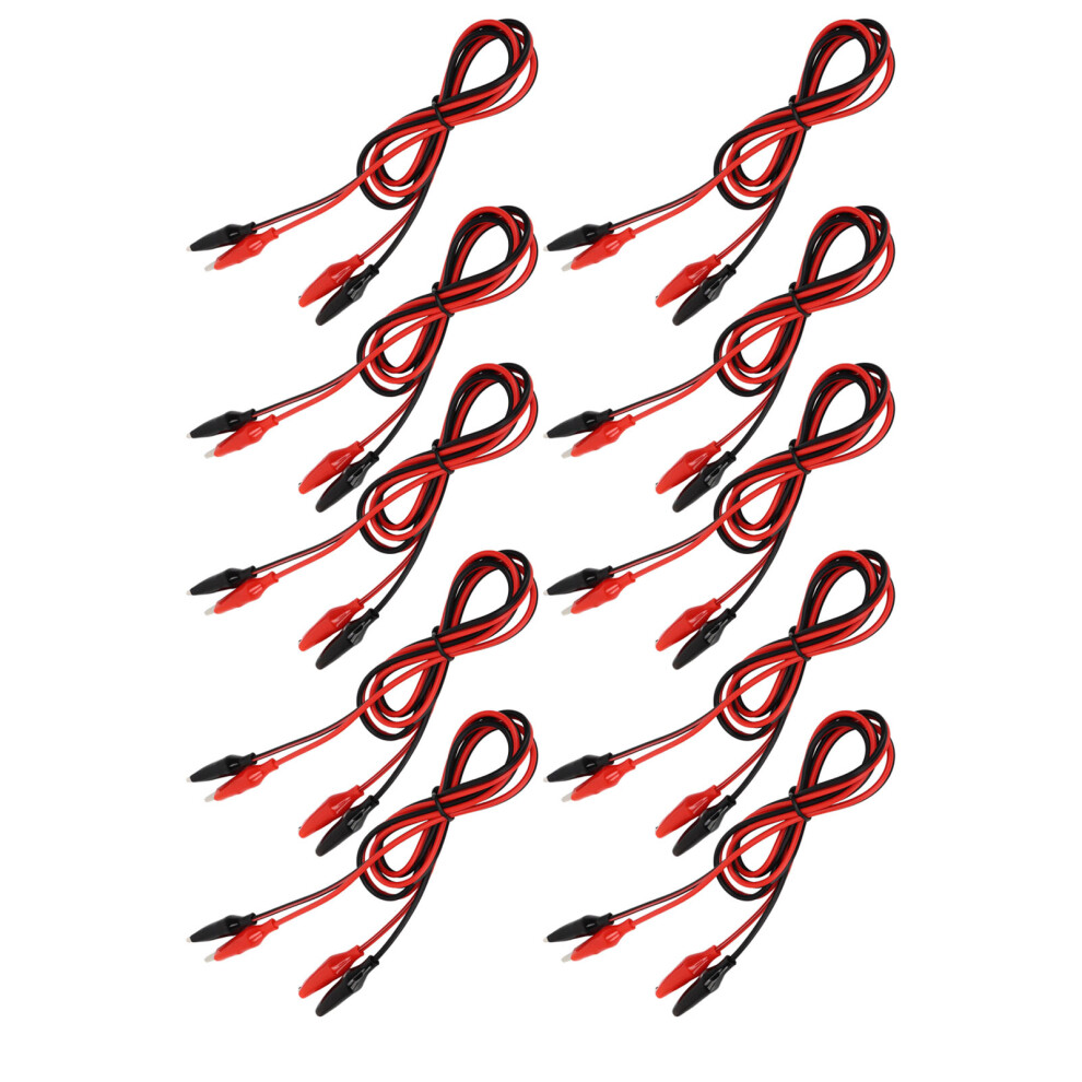 10Pcs Electrical Alligator Clip Dual Ended Alligator Clamps Test Leads For Laboratories Stores Schools Homes 0.5M/1.6Ft 8721319352537