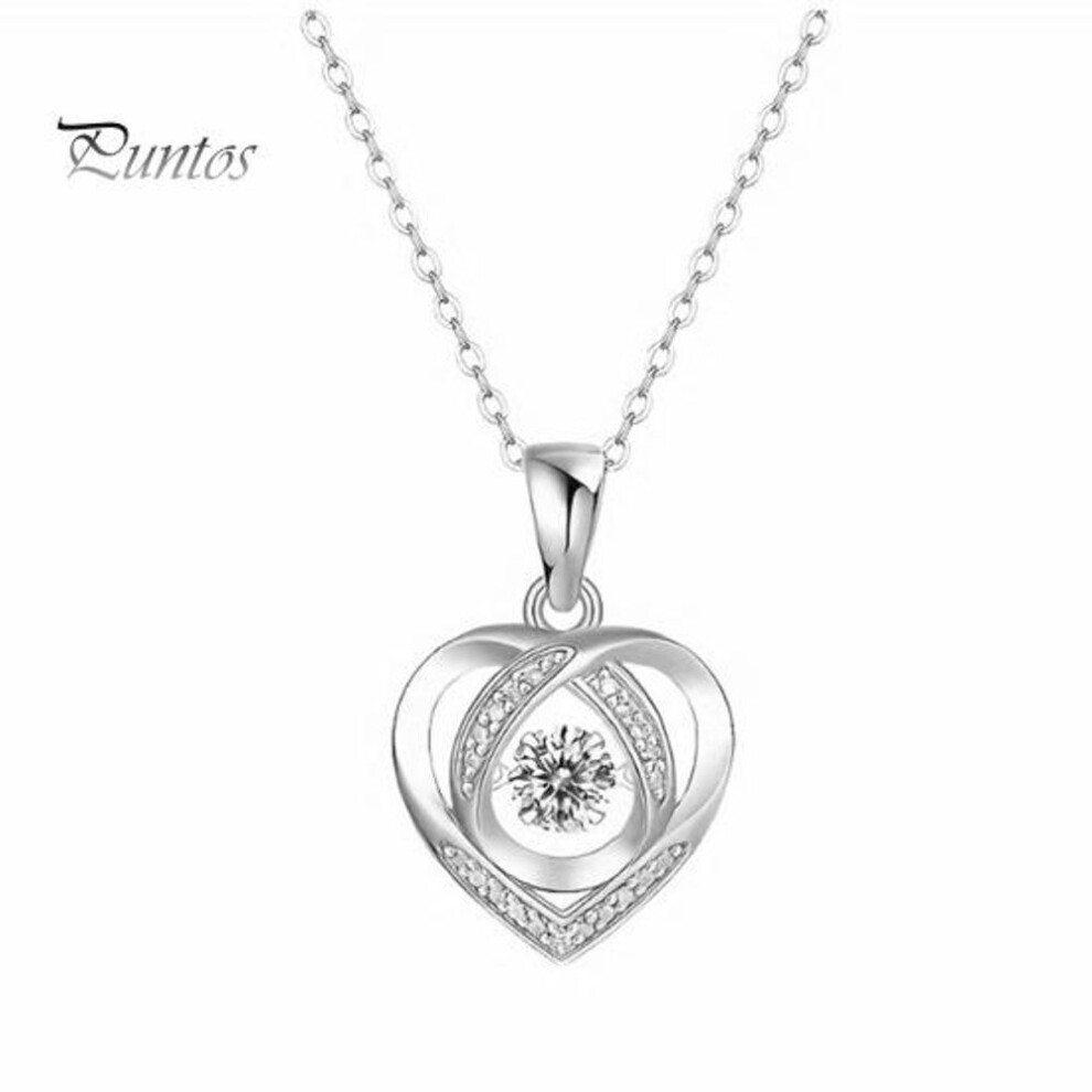 Heart Necklace For Women Moissanite Necklace Silver Rhinestone Heart Pendant Choker Anniversary Jewelry Gift For Her Wife