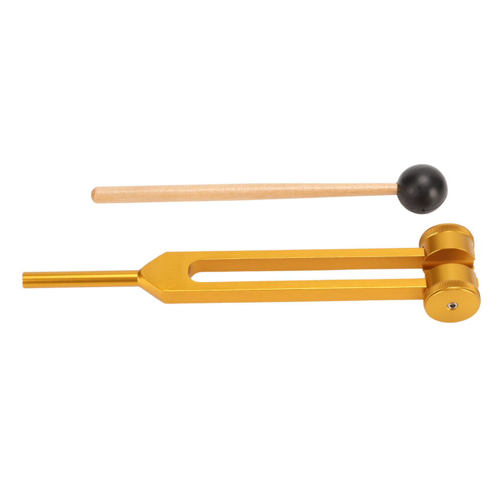 Gold 128Hz Healing Tuning Fork Set Stress Relief Aluminum Alloy Medical Tuning Fork With Hammer Small