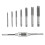 8-teiliges Set M12-M3, silberfarbene HSS-Schlitz-Gewindebohrer mit Drift-Halter 11