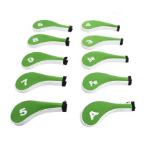 10 Stück Neopren-Golfschlägerkopfhauben Grün/Weiß
