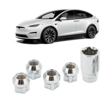 Cone Seat Wheel Locks Stainless Steel Wheel Locking Lug Nuts Bolts Kit Replacement for Tesla 3 Y S X