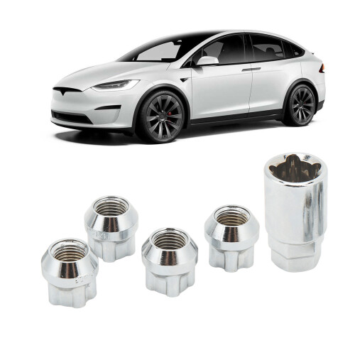 Tesla Model 3/Y/X/S Rad-Sperrmuttern – Edelstahl, Kegelsitz-Set