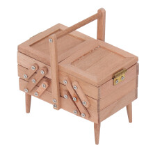 Miniatur-Nähkasten-Set für Puppenhaus 1:12 Maßstab Fadenschere & Dekor