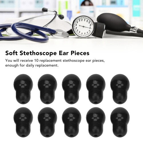 10pcs Stethoscope Ear Tips Universal Replacement 2.5mm Silicone Stethoscope Earplugs for 5mm Ear Hooks 2