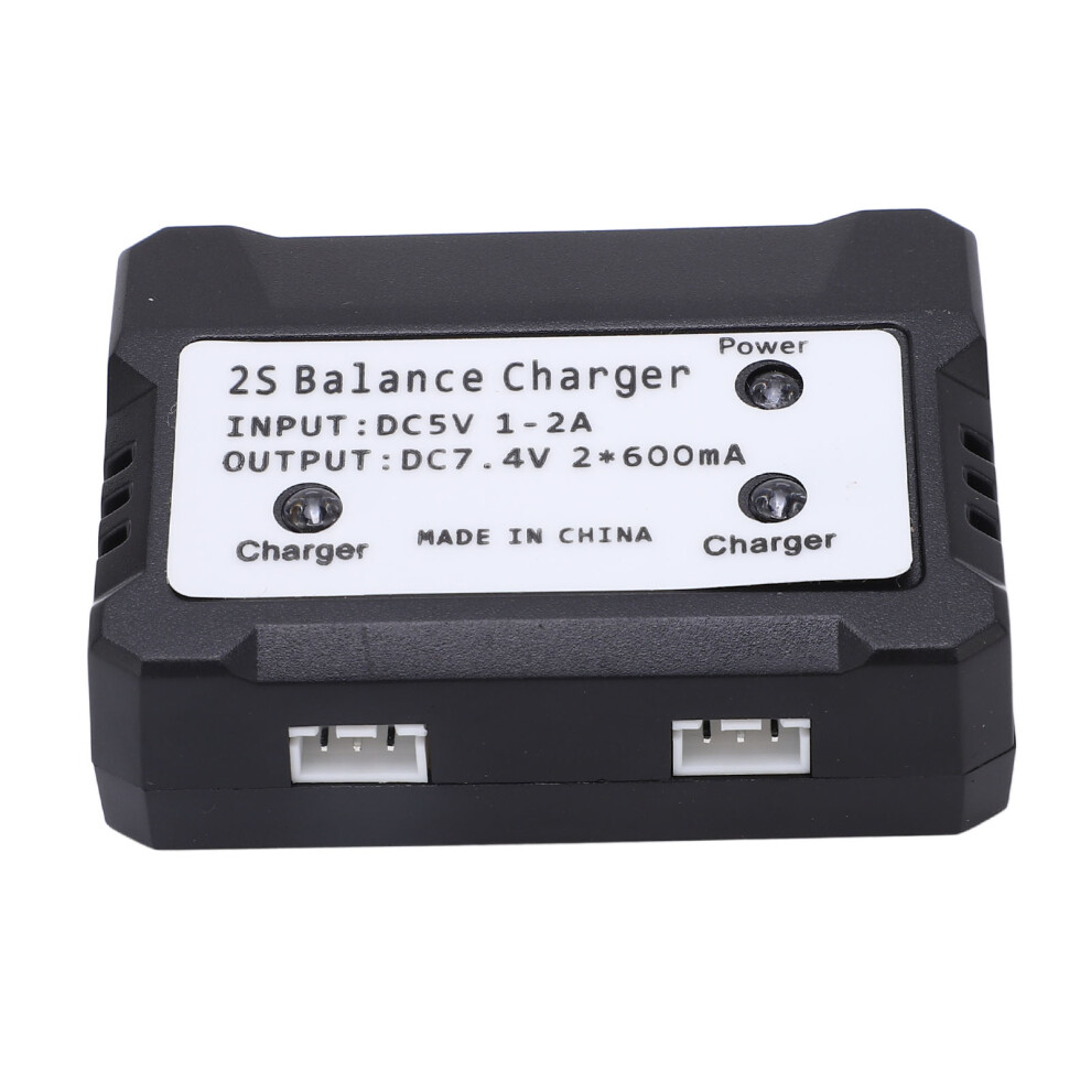 2S Balance Charger 7.4V Lipo Battery Charger For Wltoys Rc Car Boat Plane Toy Black 8051319356335