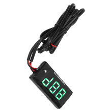 LCD Motorcycle Thermometer Ultra Thin Waterproof Water Temp Meter with 10MM Sparking Plug Adapter DC12V Green