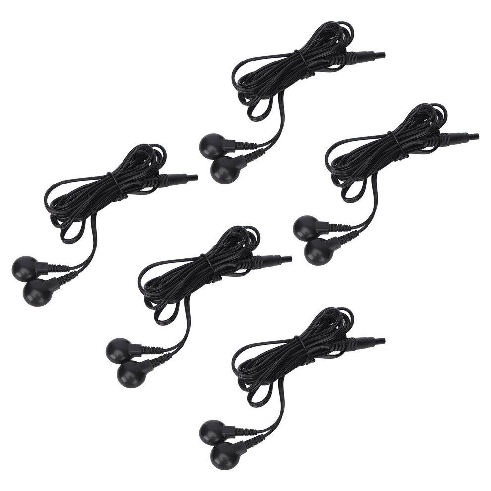 Electrode Wire 2.35mm Plug 2 Snap Connectors Portable TENS Unit Cable for Physiotherapy Machine 4.9ft 5pcs