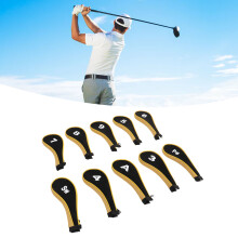 10 Stück Neopren-Golfeisenkopfabdeckungen, Gelb