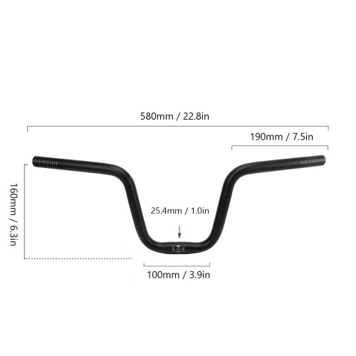 25.4x580mm Mountain Riser Bar Silber 160mm 2