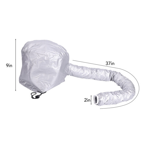 Haartrocknerkappe 40 cm Durchmesser Polyester silbern 1
