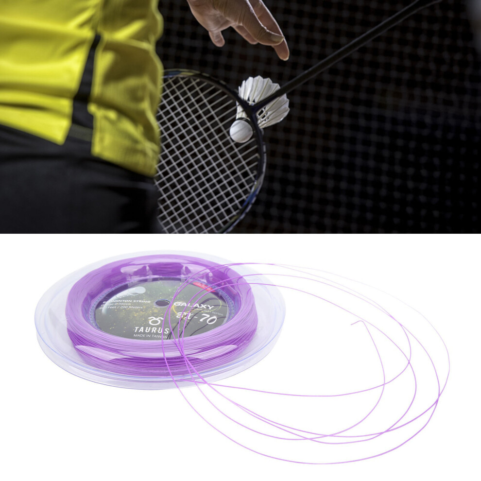POWERTI BX70 Badminton Rackets String High Elastic Nylon Badminton Racquet String 0.7mm Badminton String 200m Reel Purple-image-OPC-PHTH9NH-NEW