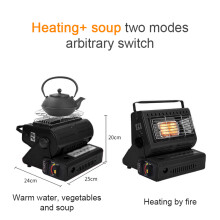 1300W Ceramic Gas Heater Gas Heater Outdoor Camping Fishing Burner Black