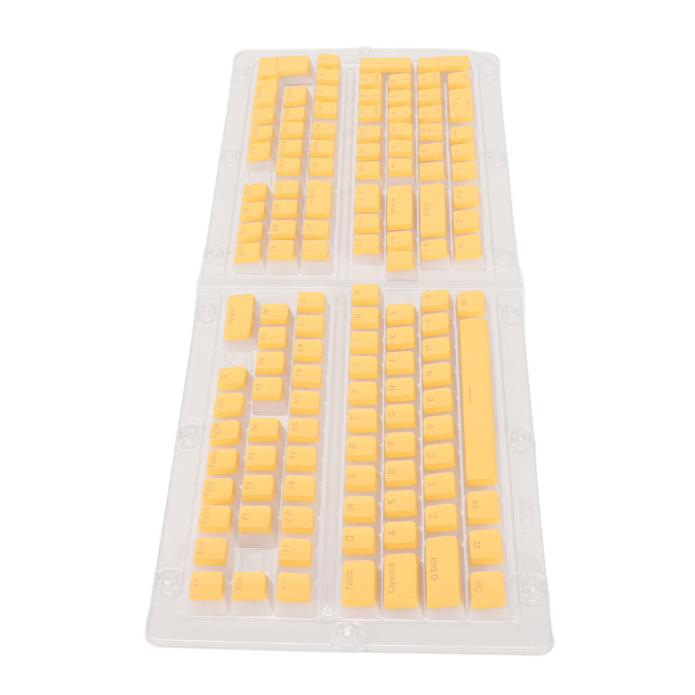 Pbt Pudding Keycaps 129 Keys Translucent Oem Height Doubleshot Injection Diy Keycaps For Mechanical Keyboards Yellow 8431319356670