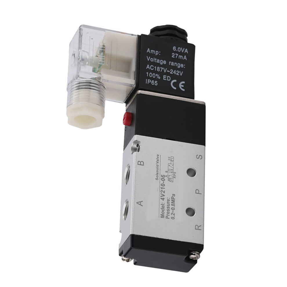 2 Position 5 Way Pneumatic Solenoid Valve Aluminium Alloy Wear Proof Solenoid Valve Replacement 4V210 06 Ac220v 4661319359263