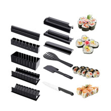 11-teiliges Sushi-Maker-Werkzeugset - 8 Formen, Schwarz