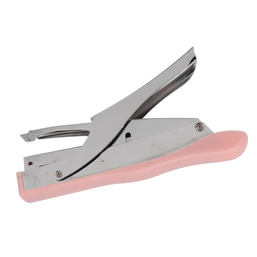 Hand Held Stapler Ergonomic Frosted Surfaces Portable Plier Stapler Home School Office Binding Documents Pink 2