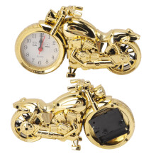 Motorcycle Alarm Clock Ingenious Vintage Simulation Motorcycle Model Alarm Clock for Children Home Car Office 168D Gold, Single Color