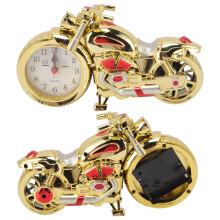 Motorcycle Alarm Clock Ingenious Vintage Simulation Motorcycle Model Alarm Clock for Children Home Car Office 168C Gold, Dual Color