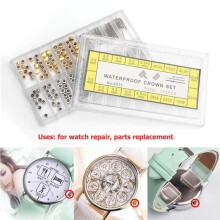 170 Stück Metallkronen 3,5–5,0 mm Gold/Silber Box