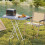 Outsunny Outsunny Folding Coffee Table, Height Adjustable Picnic Table, Charcoal Grey 9