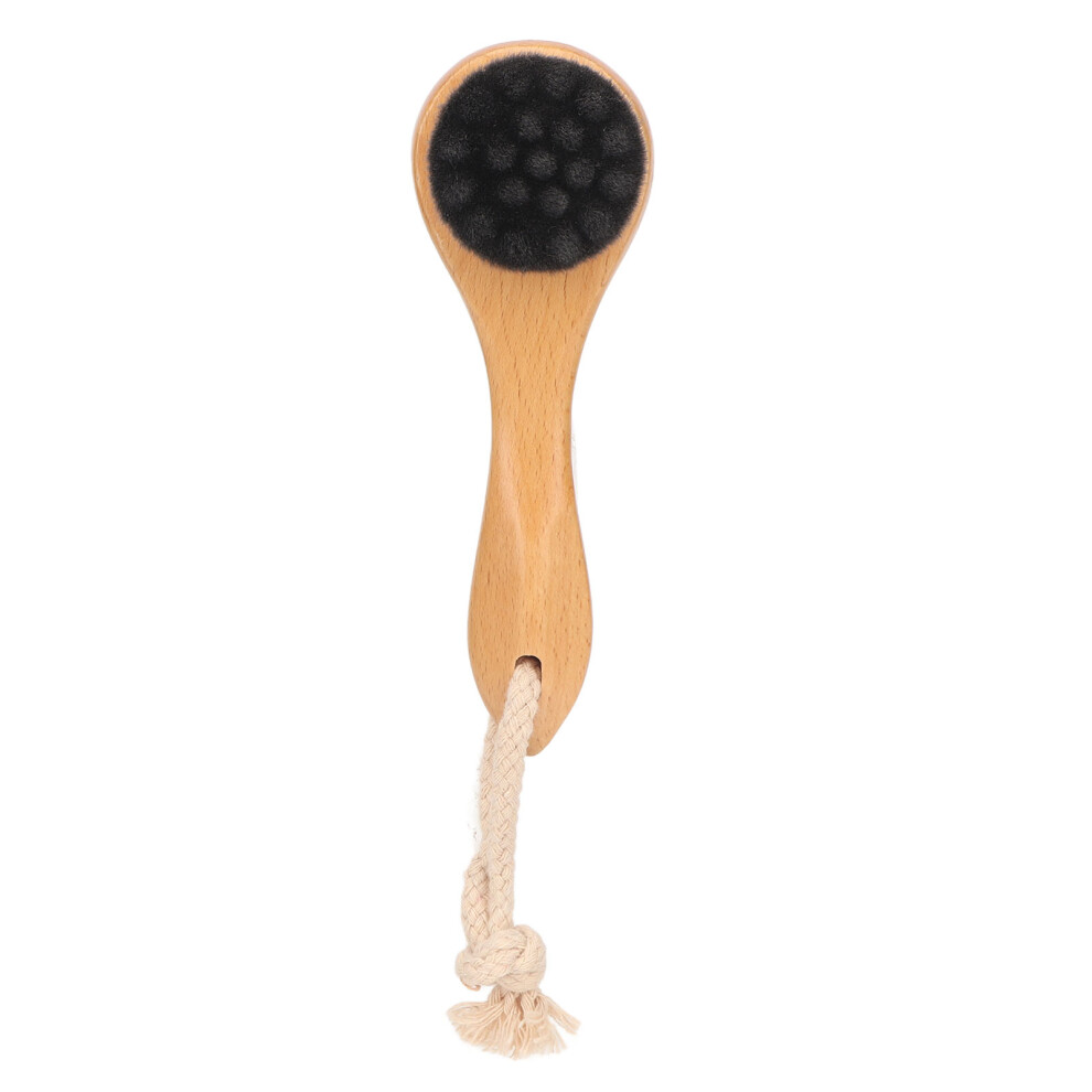 Manual Facial Cleansing Brush Men Women Beech Handle Soft Fiber Hair Deep Pore Cleaning Skin Scrubber