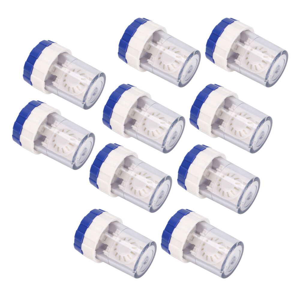 10pcs Manual Contact Lens Cleaner Professional Portable Contact Lens Washer Cleaning Soaking Case Blue