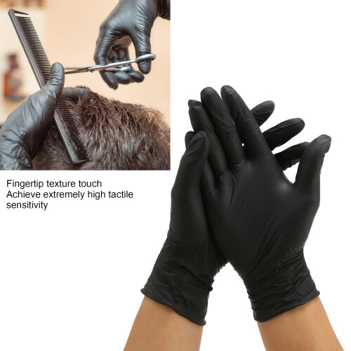 Texturierte Fingerspitzen 50 Stück Schwarz M Gummihandschuhe 2