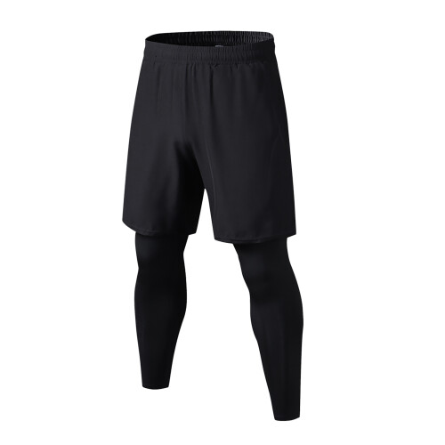 2 in 1 Sporthose: Schwarz XL, Taschen 1