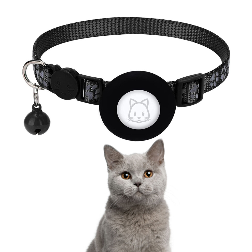 Locator Cat Collar Prevent Lost Reflective GPS Cat Collar with Safety Buckle and Bell for Small Pet Cat Puppy Kitten