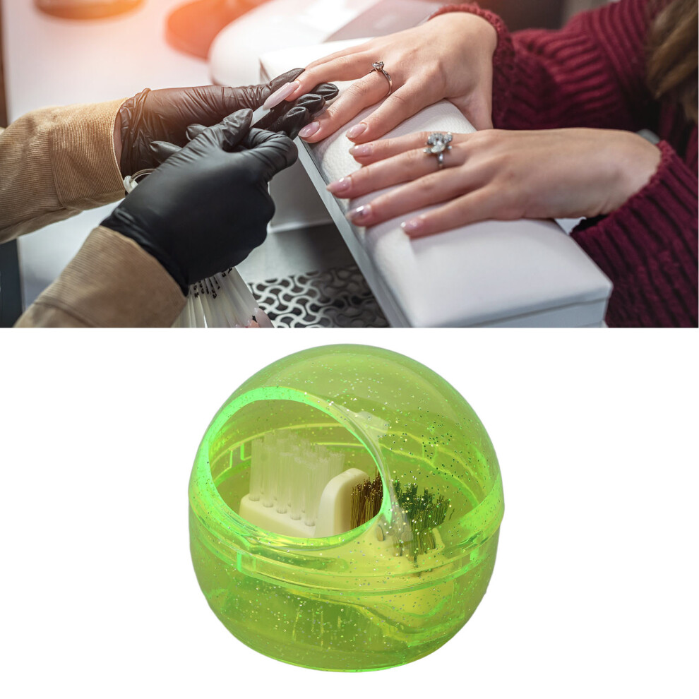 Nail Cleaning Brush Box Professional Portable Manicure Polishing Brush Box for Nail Art Beauty Salon Yellow-image-OPC-PHTHCBY-NEW