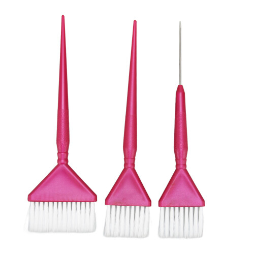 3-teiliges Haarfärbe-Pinsel-Set aus ABS – Färben & Bleichen 1