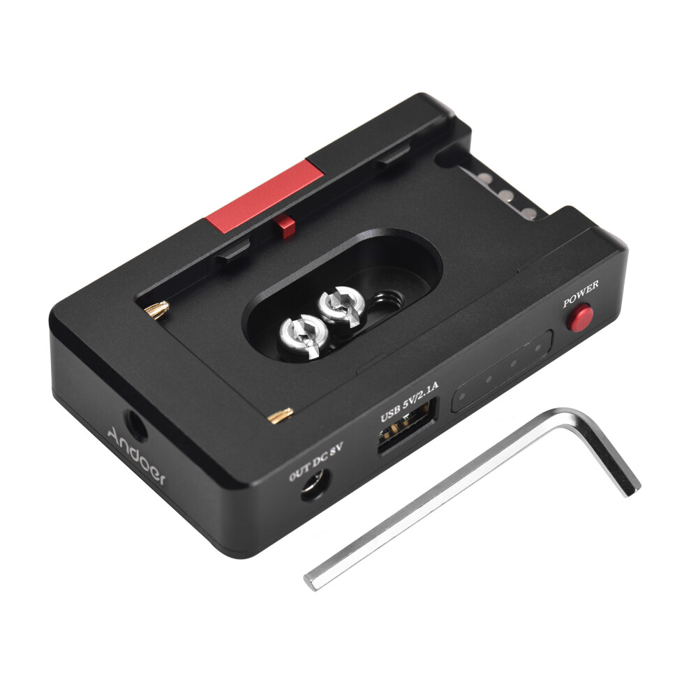 Andoer Np-F Battery Charger Metal Battery Adapter Plate With Usb Charging Port Dc12v Dc8v Dc Outputs 1/4 Inch Screw Connection Charger For 8001319372620