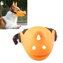 Atmungsaktives Silikonkopfstück Hund Gelb L (16–18cm) Biss- & Bellenprävention