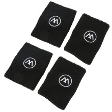 2 Paar Handgelenk-Schweißbänder Schwarz Polyester-Baumwolle 64 g