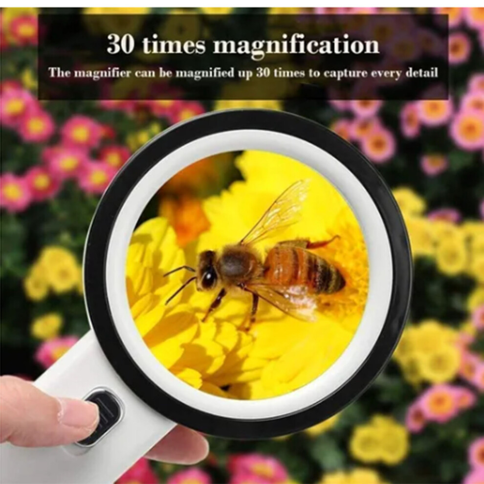 10X Large Double Layer Optical Magnifying Glass with LED Light 90mm Lens Jewelry Magnifying Glass