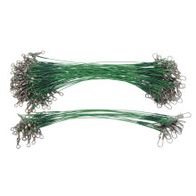100PCS Fishing Leader Swivels Snap Anti Corroison Hard Steel Wire Leader for Saltwater 15cm / 5.9in