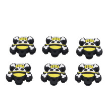 6er-Pack Silikon-Schädel-Vibrationsdämpfer für Tennisschläger, Schwarz