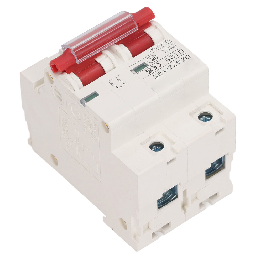 Dc Circuit Breaker Short Circuit Protection Rail Installation Pv Circuit Breaker 2P 1000V 125A Red Switch 4311319374550